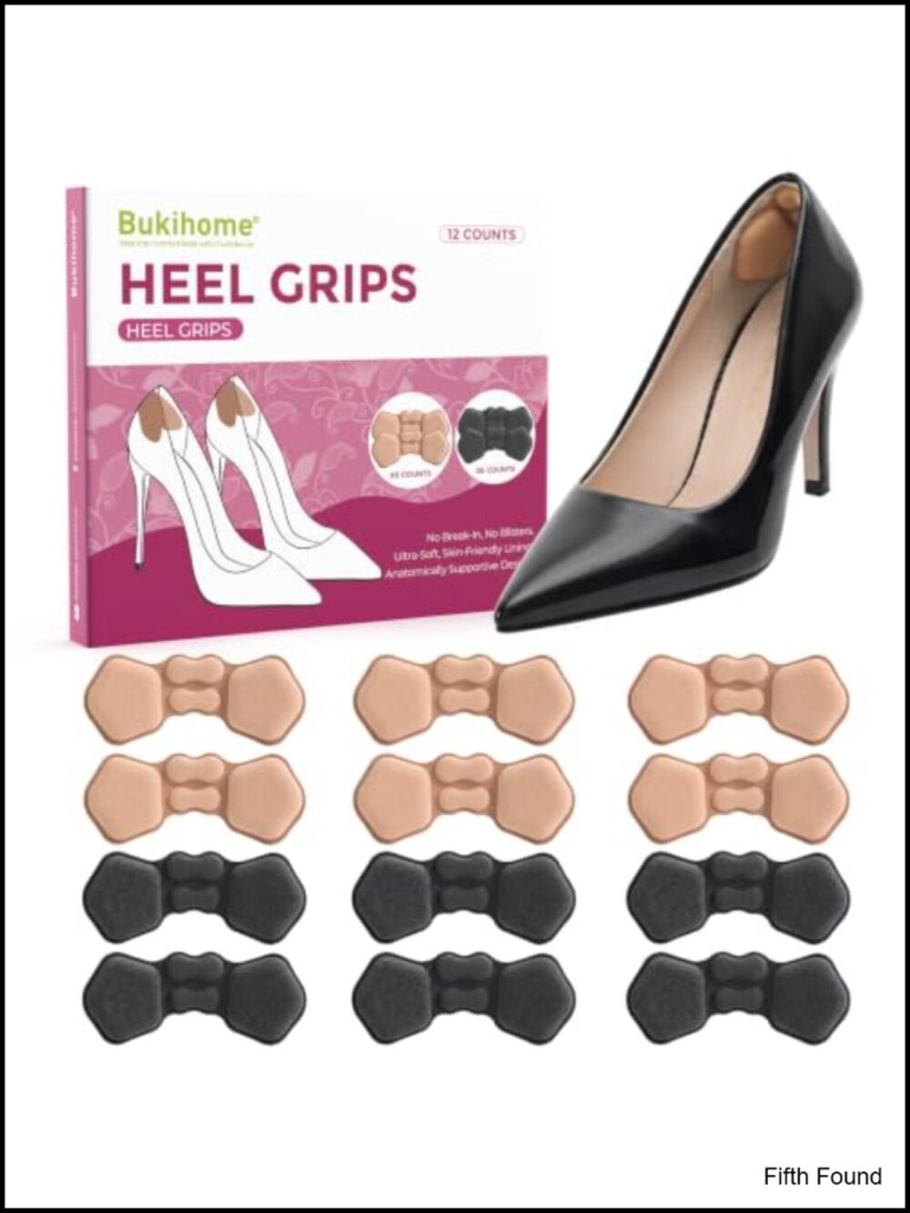 Cat-Paw Heel Grips Cushions for Loose Shoes Soft Foam Shoe Inserts 6 Pairs
